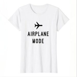 Airplane Mode Women's White Crewneck Short Sleeve Tee